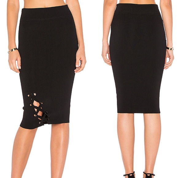 NWOT Kendall + Kylie Lace Up Midi Skirt - Picture 2 of 7